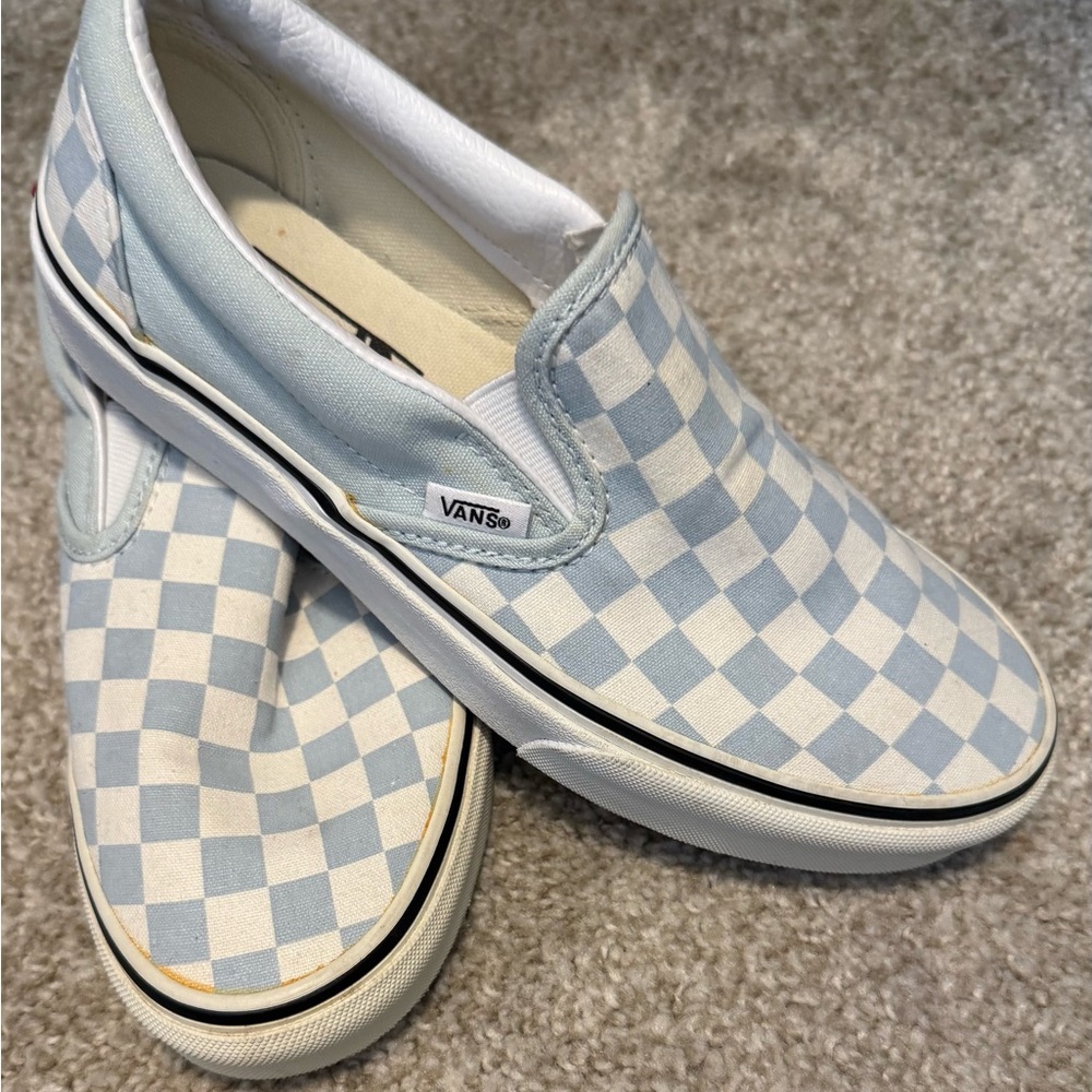 THREE PAIRS OF women’s size 7 Vans Slip Ons- like new